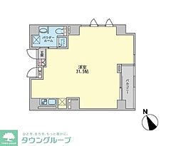 エグゼトゥール日本橋 11階ワンルームの間取り