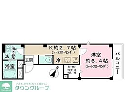 メゾン・ド・コール 2階1Kの間取り