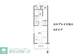 エルプレイス池上 2階1Kの間取り