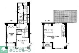 フレンシア外苑西 705 7階2LDKの間取り