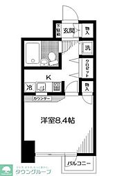 日神パレステージ西麻布 5階1Kの間取り