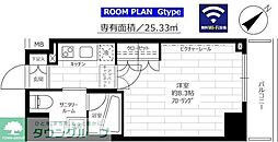ステージグランデ蒲田アジールコート 3階1Kの間取り