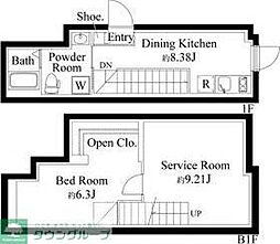 ファーヴァル代々木上原 1階1SDKの間取り