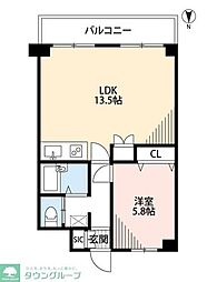 アーツ白金 4階1LDKの間取り