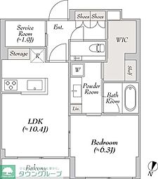 ルミークアン目黒 3階1SLDKの間取り