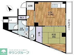 文栄マンション 2階1LDKの間取り
