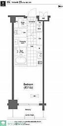 プライムアーバン目黒大橋ヒルズ 6階1Kの間取り