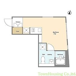 ＥＸＡＭ西小山 4階ワンルームの間取り