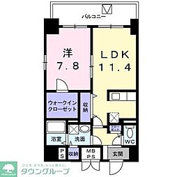 JR山手線 新橋駅 徒歩6分の賃貸マンション 10階1LDKの間取り