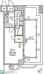 アジールコート門前仲町 10階1Kの間取り