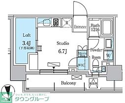 パークアクシス学芸大学レジデンス 9階ワンルームの間取り