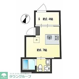 アピチェ目黒 4階1Kの間取り