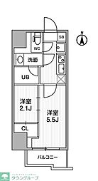 ドゥーエ亀戸III 12階2Kの間取り