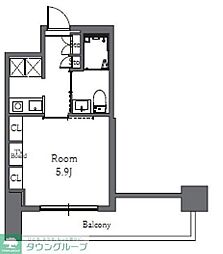 Totsu　Residence　Shiba 7階1Kの間取り