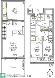 アジールコート都立大学 1階3LDKの間取り