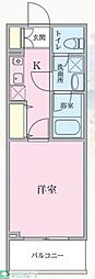 プライマル西大井グリーン 2階1Kの間取り