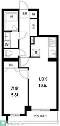 京急本線 雑色駅 徒歩10分の賃貸マンション 2階1LDKの間取り