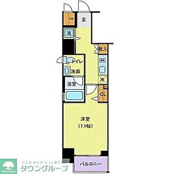 ラ・エテルノクレアート南雪谷 6階1Kの間取り