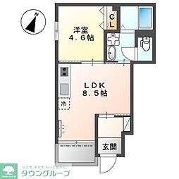 Ｇａｒｄｅｎ　楓 1階1LDKの間取り