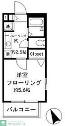 エストゥディオ 3階1Kの間取り