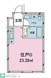 グランドソレイユ戸越 301 3階ワンルームの間取り