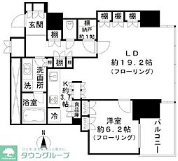 ワールドシティタワーズ・ブリーズタワー 30階1SLDKの間取り