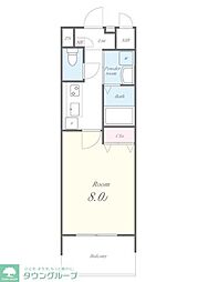 エ リヴィエール 11階1Kの間取り