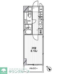 ルクレ西馬込 3階1Kの間取り