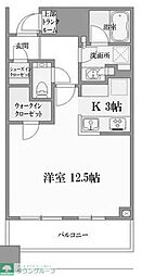 BrilliaTowers目黒サウスレジデンス 8階ワンルームの間取り