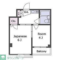 ＣＡＳＡ戸越公園 2階2Kの間取り