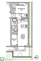 イプセ白金台 102 1階2LDKの間取り