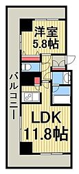 コンフォリア白金高輪 7階1LDKの間取り