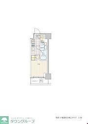 リビオメゾン戸越銀座 11階1Kの間取り