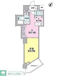 スタイリオ中延駅前 605 6階1LDKの間取り