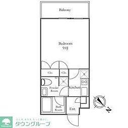 ＴＨＥ　ＬＵＤＬＯＷ　ＮＡＫＡＭＥＧＵＲＯ 3階1Kの間取り