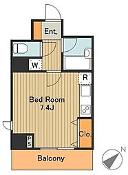 京急本線 北品川駅 徒歩6分の賃貸マンション 3階ワンルームの間取り