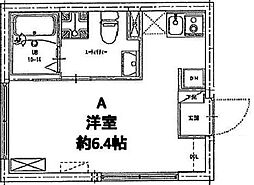 プラチナフォルム御嶽山 3階ワンルームの間取り