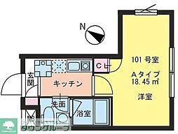 ヒルメゾン田園調布 1階1Kの間取り
