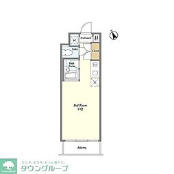 プレミアステージ大崎 3階ワンルームの間取り