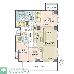 千代田区六番町 3LDKの間取図画像