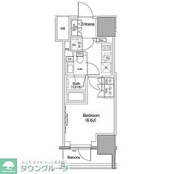 ザ・パークハビオ麻布十番 1Kの間取図画像