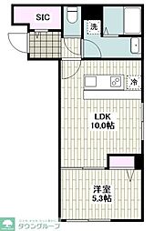 ザシティレジデンス学芸大学 1LDKの間取図画像