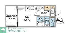 世田谷区弦巻4丁目マンション 1DKの間取図画像