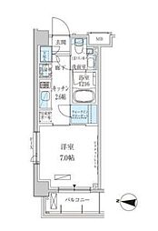 パークアクシス池上 1Kの間取図画像