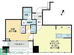 プレミストタワー白金高輪 1LDKの間取図画像