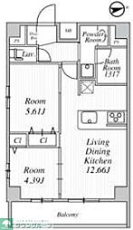 ウイングテラス大鳥居 2LDKの間取図画像