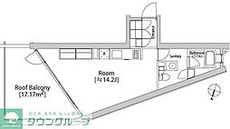カスタリア渋谷櫻丘 ワンルームの間取図画像