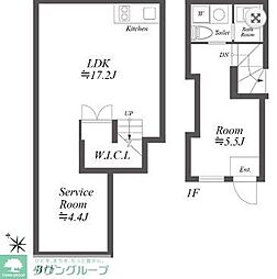 ルクレ神宮前 1SLDKの間取図画像