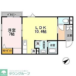 アオイグリーンパレス 1LDKの間取図画像