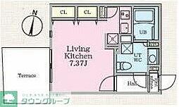 グランパセオ明大前2 1Kの間取図画像